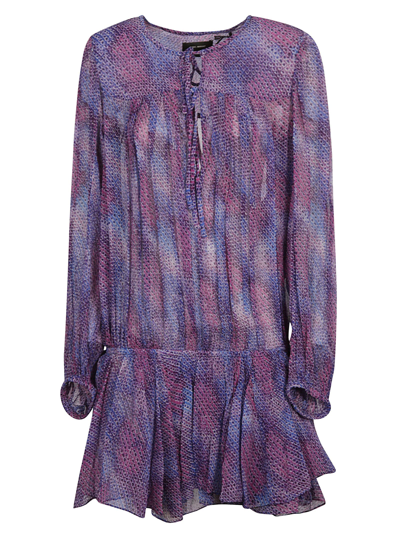 Shop Isabel Marant Long-sleeved Short Dress In Violet