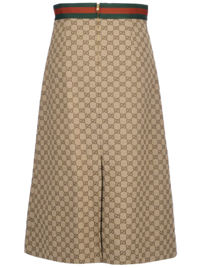 Shop Gucci Women's Beige Other Materials Skirt