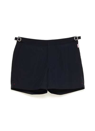 Shop Orlebar Brown ‘setter Ii' Adjustable Side Belt Swim Shorts In Black