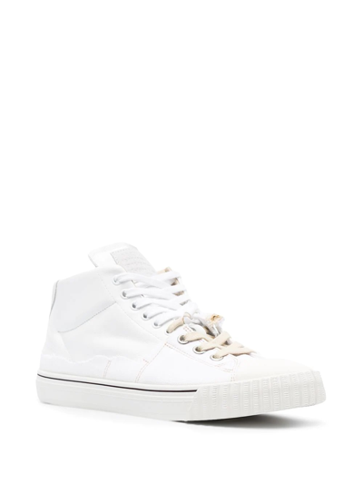 Shop Maison Margiela Mens White Evolution High-top Leather Sneakers