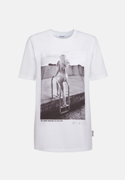 Shop Wolford Ladies Short-sleeve Newton Cotton T-shirt In Hn Multi-grey