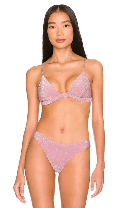 Shop Mikoh Taga Bikini Top In Lurex Berry