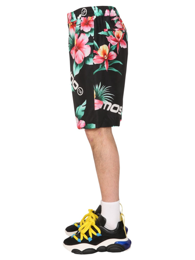 Shop Moschino "hibiscus" Bermuda In Black