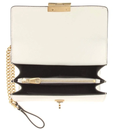 Shop Dolce & Gabbana Rosalia Leather Shoulder Bag In White