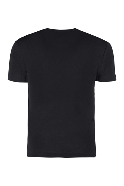Shop Marine Serre Cotton Crew-neck T-shirt In Black