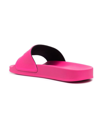 Shop Palm Angels Pink Slides In Fuxia