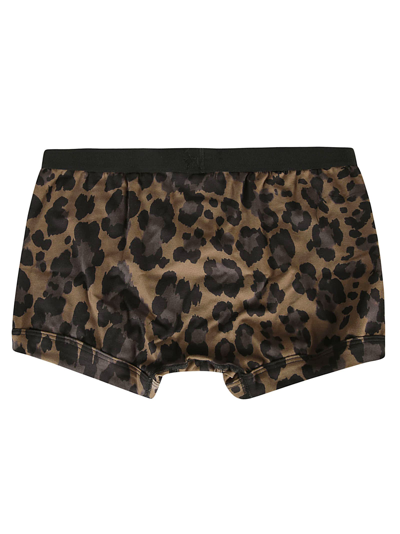 Shop Tom Ford Animal Print Boxer Briefs In Light Brown
