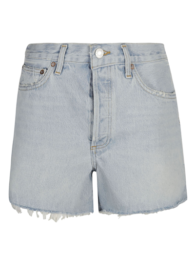 Shop Agolde Denim Shorts In Medium Indigo