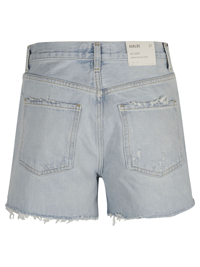 Shop Agolde Denim Shorts In Medium Indigo