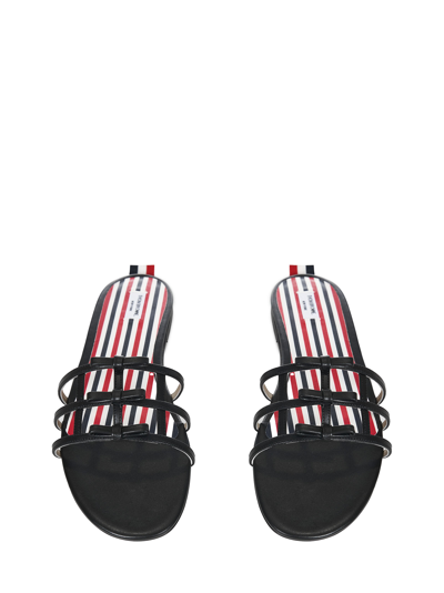 Shop Thom Browne 3-bow Sandals In Black