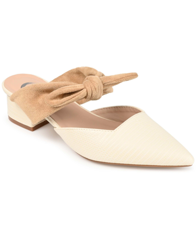 Shop Journee Collection Women's Melora Bow Detail Slip On Mules In Off White