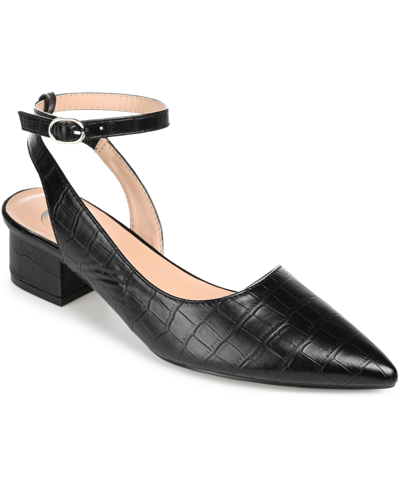 Shop Journee Collection Women's Keefa Ankle Strap Flats In Black