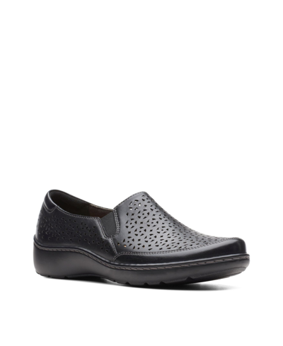 Shop Clarks Women's Collection Cora Sky Flats In Black Leather