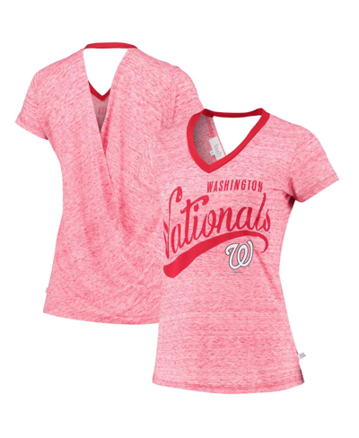 Touché Women's Touch Red Los Angeles Angels Hail Mary Back Wrap Space-dye V-neck T-shirt In Red