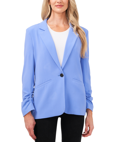 Shop Cece Women's Relaxed 3/4 Sleeve Twill Blazer In Blue Jay