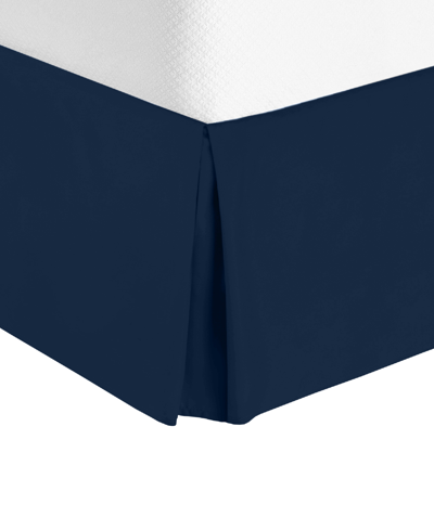 Shop Nestl Bedding Bedding 14" Tailored Drop Premium Bedskirt, King In Navy Blue