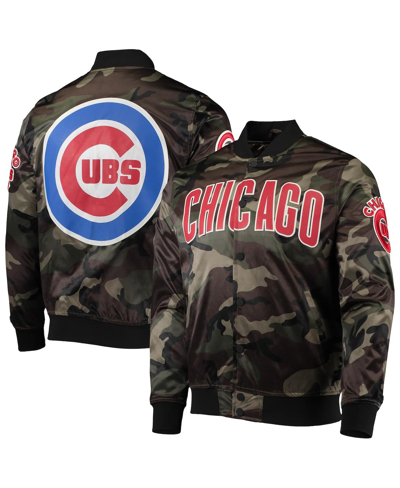 Pro Standard Men's  Camo Chicago Cubs Satin Full-snap Jacket In Camo