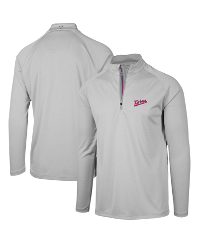 Shop Levelwear Men's  Gray Minnesota Twins Orion Historic Logo Raglan Quarter-zip Jacket