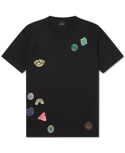 Shop Paul Smith Men's Scattered Stickers Graphic T-shirt In Black