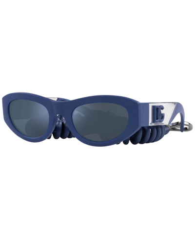 Shop Dolce & Gabbana Men's Sunglasses, Dg6174 54 In Blue Rubber