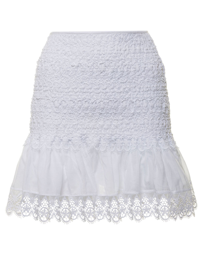 Shop Charo Ruiz Woman's White Lace Skirt