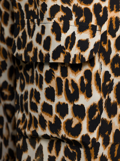 Equipment Leopard Silk Shirt In Brown