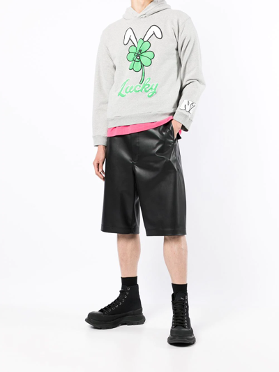 Natasha Zinko Graphic-print Pullover Hoodie In Grey