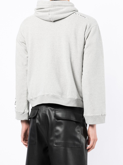 Natasha Zinko Graphic-print Pullover Hoodie In Grey