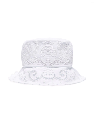 Dolce & Gabbana Broderie-anglaise Bucket Hat In White