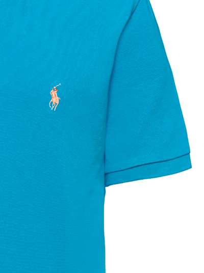 Shop Polo Ralph Lauren Man's Light Blue Cotton Piquet Polo Shirt