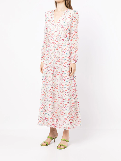 Shop Saloni Floral-print Maxi Dress In Rosa