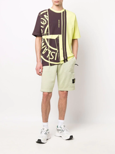 Shop Stone Island Compass-patch Track Shorts In Grün
