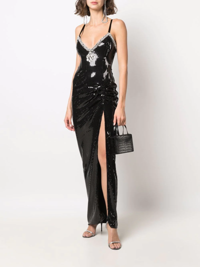 Shop Alessandra Rich Sequin-embellished Maxi Dress In Schwarz