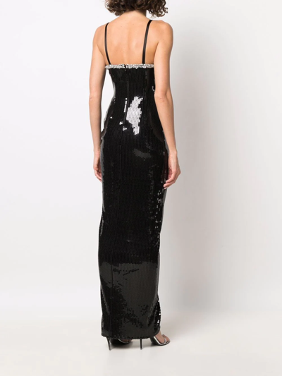 Shop Alessandra Rich Sequin-embellished Maxi Dress In Schwarz