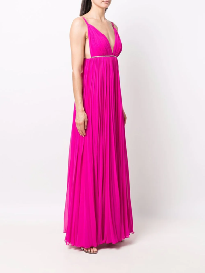 Shop Tassos Mitropoulos Pleated Sleeveless Gown In Rosa