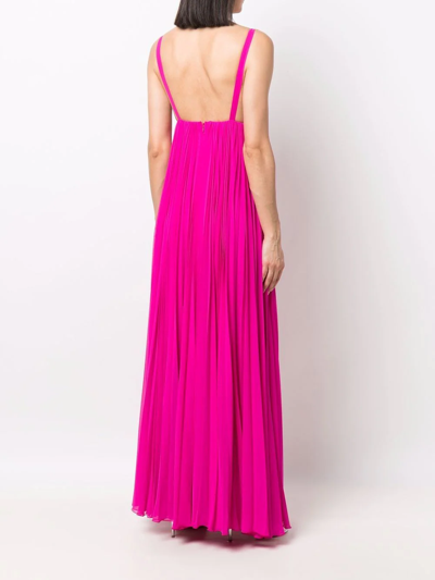 Shop Tassos Mitropoulos Pleated Sleeveless Gown In Rosa