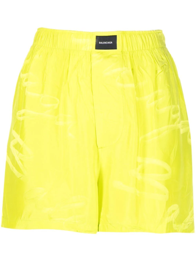 Shop Balenciaga Logo-patch High-waisted Shorts In Rosa