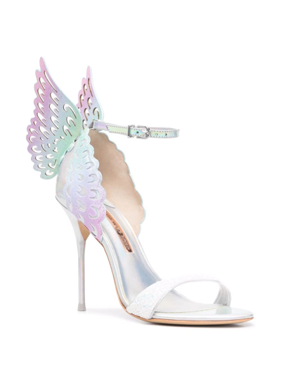 Sophia Webster Silver Iridescent Evangeline Heeled Sandals In Silber