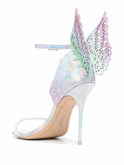 Sophia Webster Silver Iridescent Evangeline Heeled Sandals In Silber