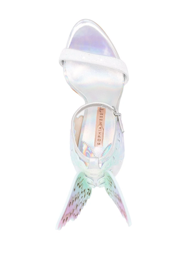 Sophia Webster Silver Iridescent Evangeline Heeled Sandals In Silber