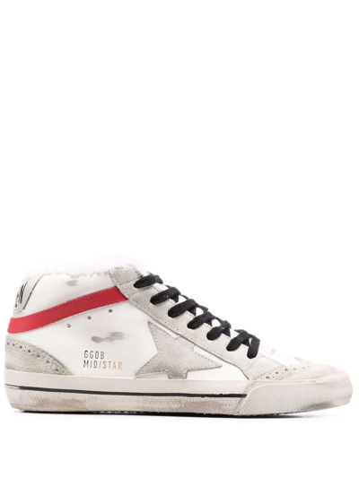 Shop Golden Goose Mid-star Sneakers In White