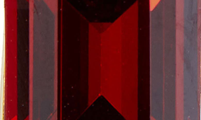 Savvy Cie Jewels Vermeil Emerald Cut Cz Birth Stone Box Cut Necklace In Garnet - January