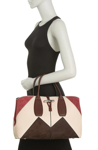 Longchamp Roseau Nomade Leather Tote Bag In Brandy