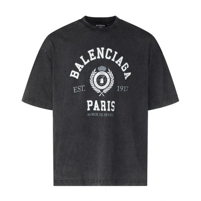 Shop Balenciaga College 1917 T-shirt Regular Fit In 1000