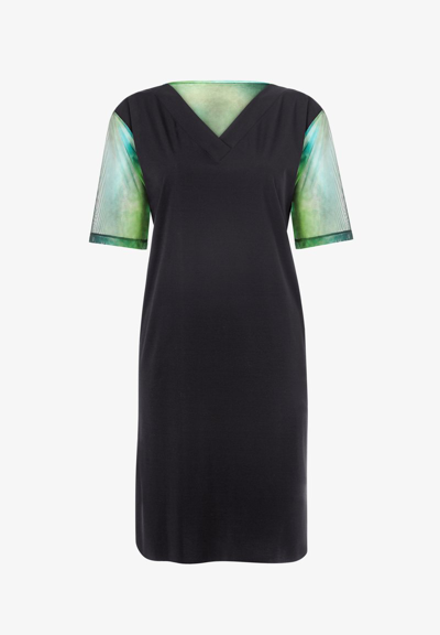 Shop Wolford Ladies Ocean/black Jellyfish V-neck Dress
