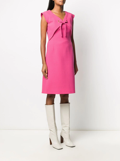 PIERRE CARDIN Pre-owned Tied Detail Knee-length Dress In Pink