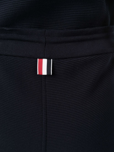 Shop Thom Browne Textured Drawstring Shorts In 415 Navy