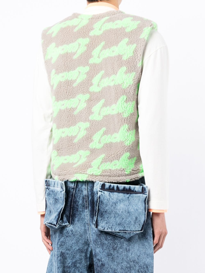 Shop Natasha Zinko Graphic-print Gilet In Grau