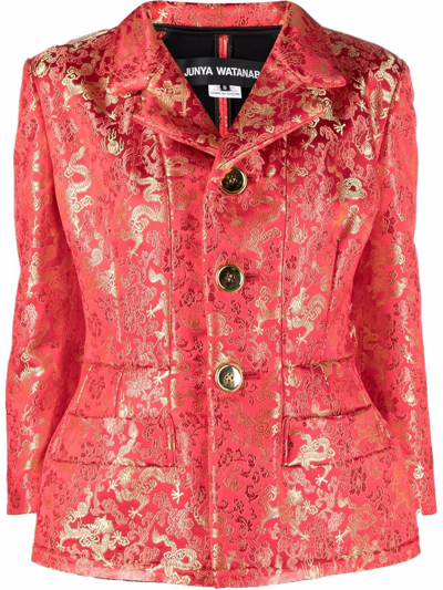 Shop Junya Watanabe Dragon-print Fitted Jacket In Rot