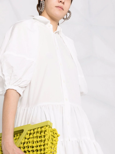 Shop Comme Des Garçons Comme Des Garçons Puff-sleeve Shirt Dress In Weiss